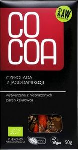 Cocoa CZEKOLADA SUROWA Z JAGODAMI GOJI BIO 50 g - COCOA 1