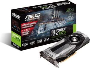 Karta graficzna Asus GeForce GTX 1070 Founders Edition 8GB GDDR5 (256 bit) DVI-D, HDMI, 3x DP, BOX (GTX1070-8G) 1