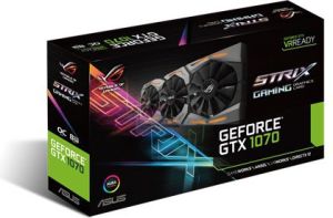 Karta graficzna Asus GeForce GTX 1070 ROG 8GB GDDR5 (256 bit) 2x HDMI, 2x DP, DVI-D, BOX (STRIX-GTX1070-O8G-GAMING) 8