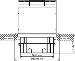 XBS Puszka podłogowa PD-12M bez gniazd PD12 XBS 4