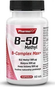 Pharmovit Witamina B-50 Methyl B-Complex Max+ 60 kapsułek PharmoVit 1