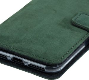 Surazo Etui na telefon Surazo ze skóry naturalnej Wallet case - Nubuk Ciemny Zielony 5