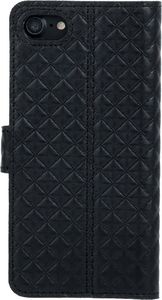 Surazo Etui na telefon Surazo ze skóry naturalnej Wallet case - Pikowane romby - Czarny Matowy 3