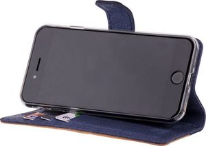 Surazo Etui na telefon Surazo ze skóry naturalnej Wallet case - Nubuk Granatowy i Camel 4