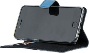 Surazo Etui na telefon Surazo ze skóry naturalnej Wallet case Duo - Czarny i Jasny niebieski 4