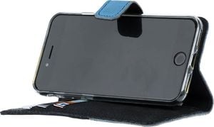 Surazo Etui na telefon Surazo ze skóry naturalnej Wallet case Duo - Czarny i Jasny niebieski 4