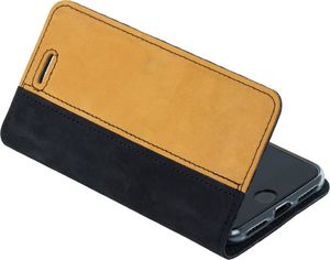 Surazo Etui na telefon Surazo ze skóry naturalnej Wallet case - Nubuk Czarny i Camel 4