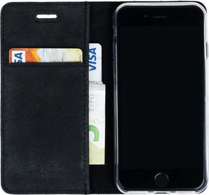 Surazo Etui na telefon Surazo ze skóry naturalnej Smart magnet RFID - Pikowane romby - Czarny Matowy 2