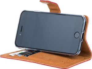 Surazo Etui na telefon Surazo ze skóry naturalnej Wallet case - Nubuk Czerwony 4