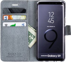 Surazo Etui na telefon Surazo ze skóry naturalnej Wallet case - Moro Szary 2