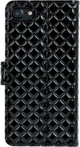 Surazo Etui na telefon Surazo ze skóry naturalnej Wallet case - Pikowane romby - Czarny Błyszczący 3