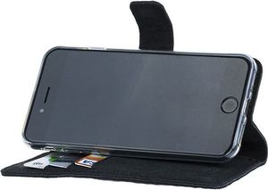 Surazo Etui na telefon Surazo ze skóry naturalnej Wallet case - Pikowane romby - Czarny Matowy 4
