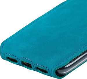 Surazo Futerał na telefon Surazo ze skóry naturalnej Flip case - Nubuk Turkus 4