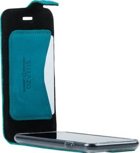 Surazo Futerał na telefon Surazo ze skóry naturalnej Flip case - Nubuk Turkus 5