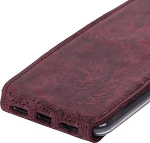 Surazo Futerał na telefon Surazo ze skóry naturalnej Flip case - Ornament Burgund 4