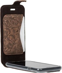 Surazo Futerał na telefon Surazo ze skóry naturalnej Flip case - Ornament Brązowy 5