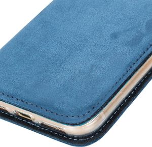Surazo Etui na telefon Surazo ze skóry naturalnej Smart magnet RFID - Nubuk Jasny Niebieski 4