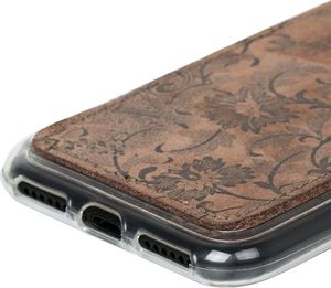 Surazo Etui na tył telefonu Surazo skóra naturalna Back case - Ornament Brązowy 3