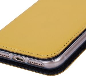 Surazo Etui na telefon Surazo ze skóry naturalnej Smart magnet RFID - Costa Żółta 4