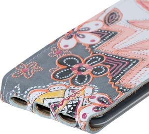 Surazo Futerał na telefon Surazo ze skóry naturalnej Flip case - Kwiaty Brzoskwiniowe (51729-207) 4