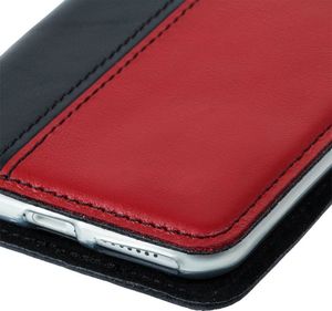 Surazo Etui na telefon Surazo ze skóry naturalnej Smart magnet RFID - Costa Czarna i Czerwona 4