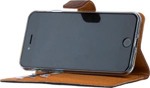 Surazo Etui na telefon Surazo ze skóry naturalnej Wallet case - Nubuk Orzechowy i Granatowy 4