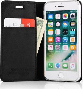 Surazo Etui na telefon Surazo ze skóry naturalnej Smart magnet RFID - Nubuk Czarny - Dwie łapy 2
