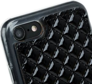 Surazo Etui na tył telefonu Surazo skóra naturalna Back case - Pikowane Romby - Czarny Połysk 4