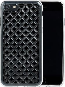 Surazo Etui na tył telefonu Surazo skóra naturalna Back case - Pikowane Romby - Czarny Połysk 2