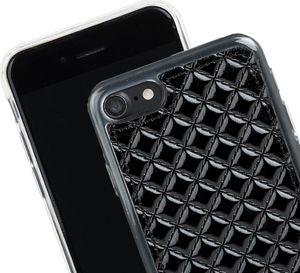 Surazo Etui na tył telefonu Surazo skóra naturalna Back case - Pikowane Romby - Czarny Połysk 5