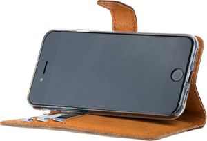 Surazo Etui na telefon Surazo ze skóry naturalnej Wallet case - Nubuk Orzechowy i Beżowy 4