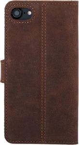 Surazo Etui na telefon Surazo ze skóry naturalnej Wallet case - Nubuk Orzechowy i Beżowy 3