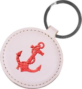 Surazo Etui na telefon Surazo ze skóry naturalnej Wallet case - Granatowy i Pastel Porcelanowy - Kotwica czerwona 7