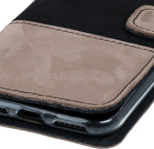 Surazo Etui na telefon Surazo ze skóry naturalnej Wallet case Duo - Czarny i Beżowy 5
