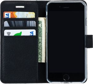 Surazo Etui na telefon Surazo ze skóry naturalnej Wallet case - Nubuk Czarny i Orzechowy - Łapa Psa 2