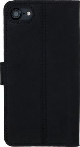 Surazo Etui na telefon Surazo ze skóry naturalnej Wallet case - Nubuk Czarny i Orzechowy - Łapa Psa 3