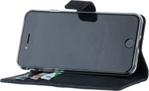 Surazo Etui na telefon Surazo ze skóry naturalnej Wallet case - Nubuk Czarny i Orzechowy - Łapa Psa 4