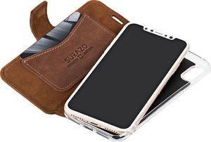 Surazo Etui na telefon Surazo ze skóry naturalnej Slim cover CC - Nubuk Orzechowy 4