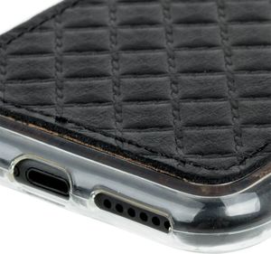 Surazo Etui na tył telefonu Surazo skóra naturalna Back case - Pikowane romby - Czarny matowy 4