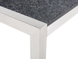 Beliani Stół ogrodowy granit palony dzielony blat 180 x 90 cm czarny GROSSETO 6