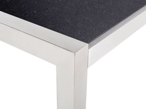 Beliani Stół ogrodowy granitowy dzielony blat 220 x 100 cm czarny GROSSETO 6