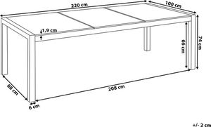 Beliani Stół ogrodowy granitowy dzielony blat 220 x 100 cm czarny GROSSETO 9