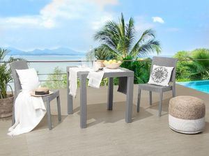 Beliani Stół ogrodowy 80 x 80 cm jasnoszary FOSSANO 2