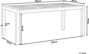 Beliani Stół ogrodowy drewniany eukaliptus 180x90cm GROSSETO (193707) 6