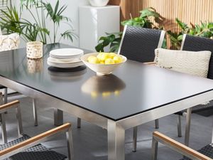 Beliani Stół ogrodowy granitowy czarny GROSSETO 2