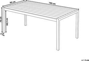 Beliani Stół ogrodowy z aluminium 180x90cm brązowy VERNIO (204830) 5
