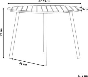 Beliani Stół ogrodowy 105 cm brązowy CAVOLI 5