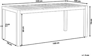 Beliani Stół ogrodowy drewniany eukaliptus 220x100 cm GROSSETO (215359) 7