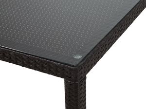 Beliani Stół ogrodowy rattanowy 220 x 100 cm brązowy ITALY 4