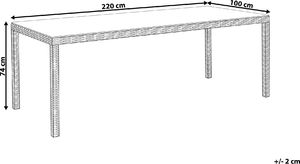 Beliani Stół ogrodowy rattanowy 220 x 100 cm brązowy ITALY 6